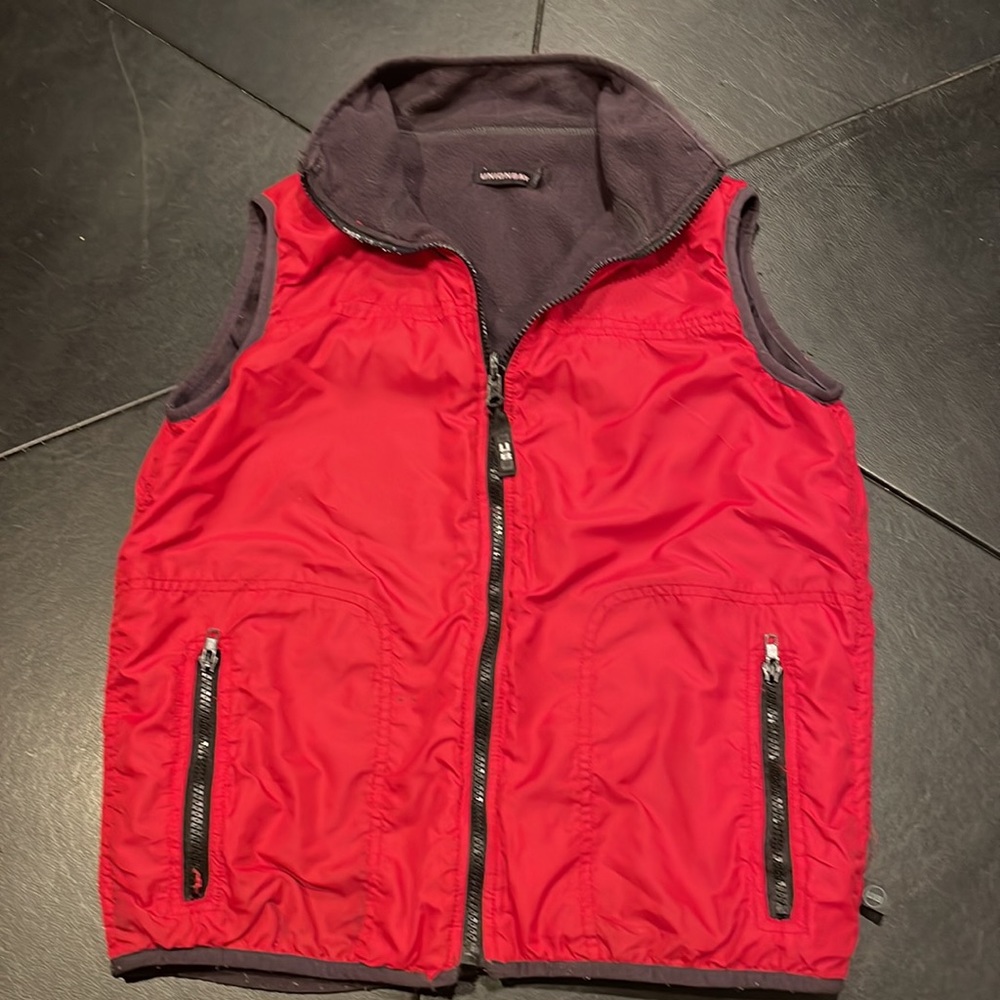 REVERSIBLE nylon & fleece vest, kids unisex L
